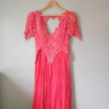 Vintage 1980s/1990s Jacqueline Pink Long Gown/Prom