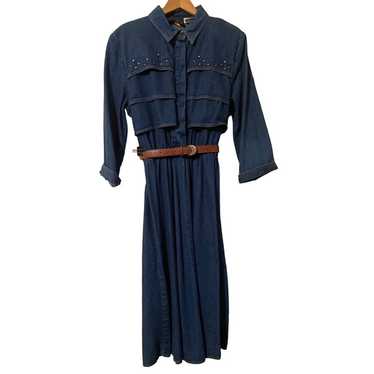 Vintage Women's Denim Dress Prairie Melissa Harpe… - image 1