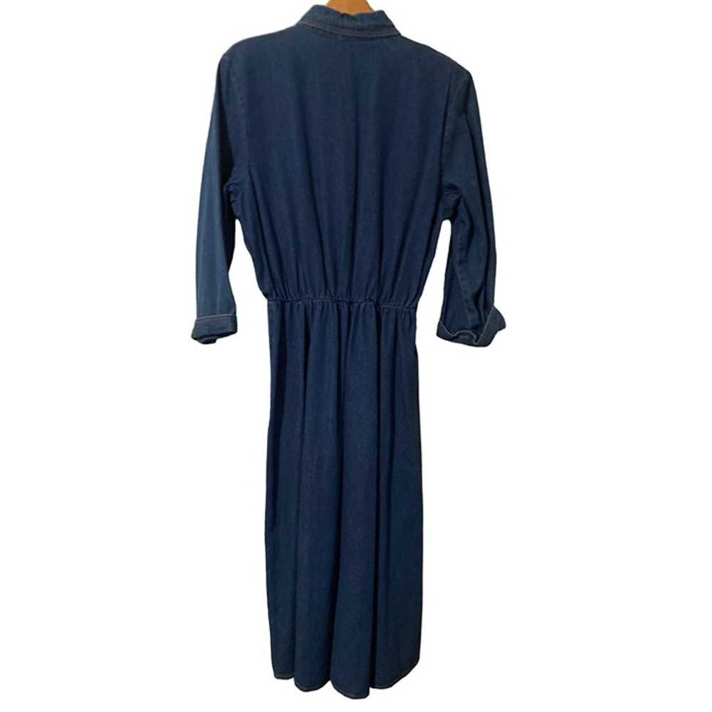 Vintage Women's Denim Dress Prairie Melissa Harpe… - image 6