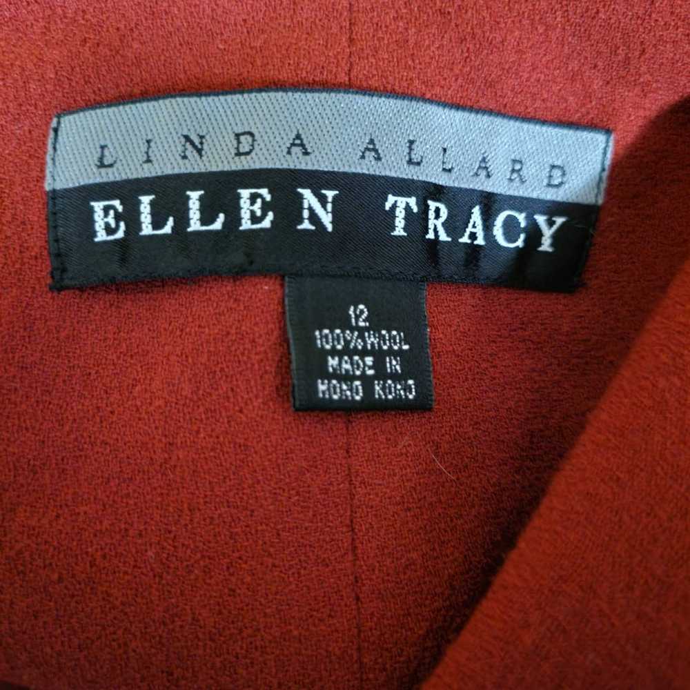 Linda Allard Ellen Tracy Vintage Wool Red Orange … - image 2