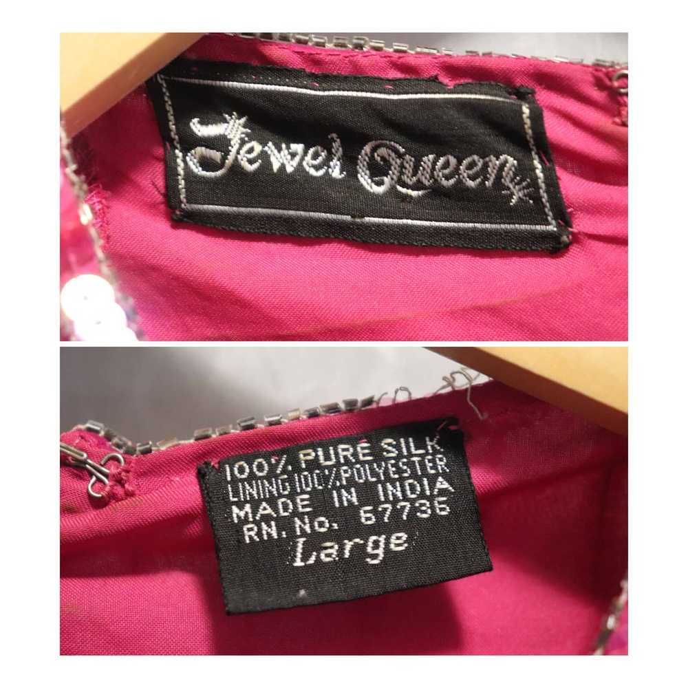 Vintage Jewel Queen 100% Silk Dress Size Large - image 9