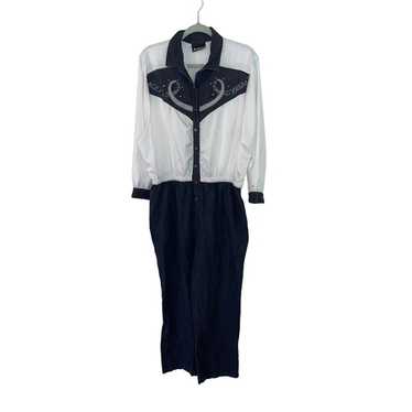 Jordana Vintage Womens Jumpsuit Size Large White … - image 1