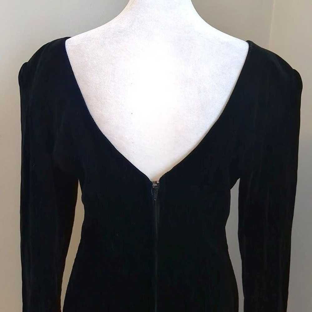 Vintage 90s Zum Zum Velvet Midi Dress Beaded Size… - image 8