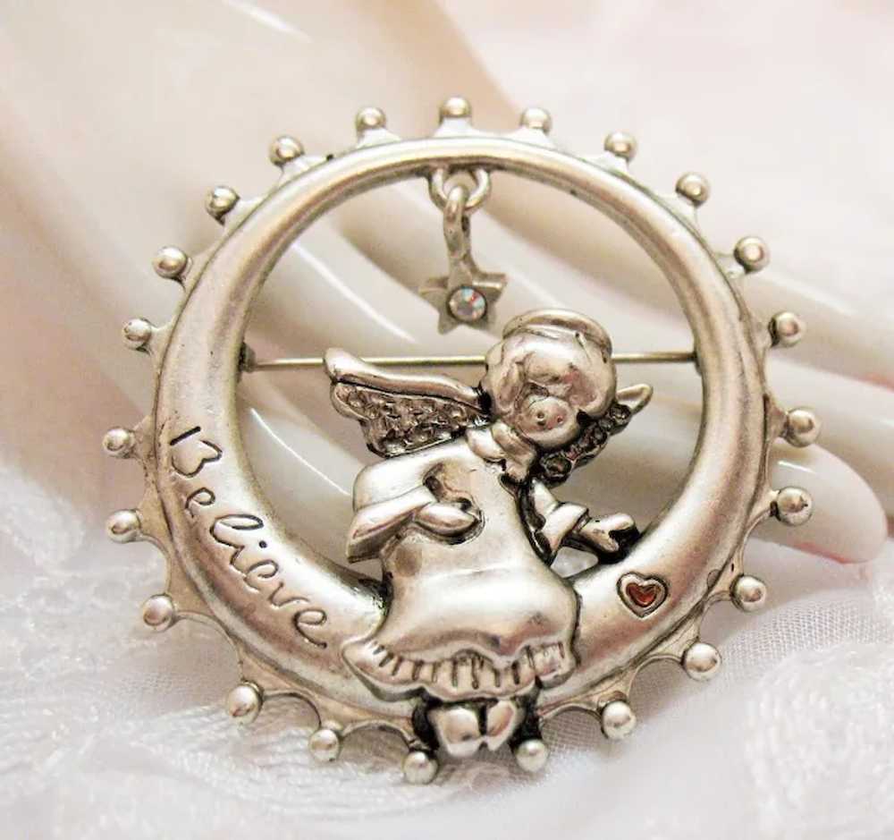 Unusual Signed Danecraft Vintage Angel Setting in… - image 5