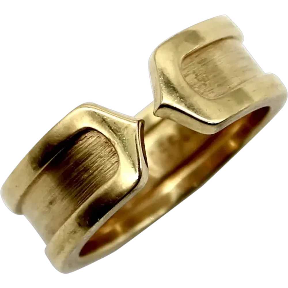 Vintage Cartier 18K Gold Double C Ring circa 2000 - image 1