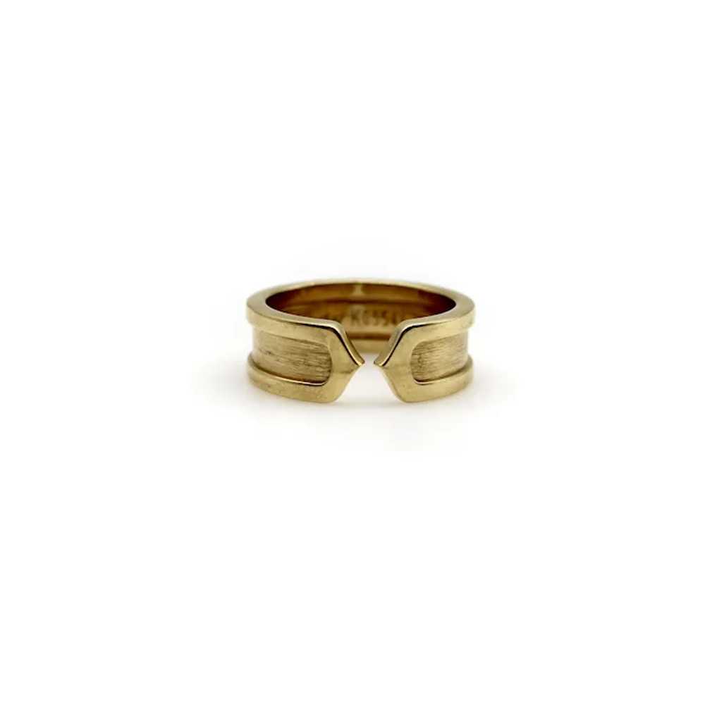 Vintage Cartier 18K Gold Double C Ring circa 2000 - image 2