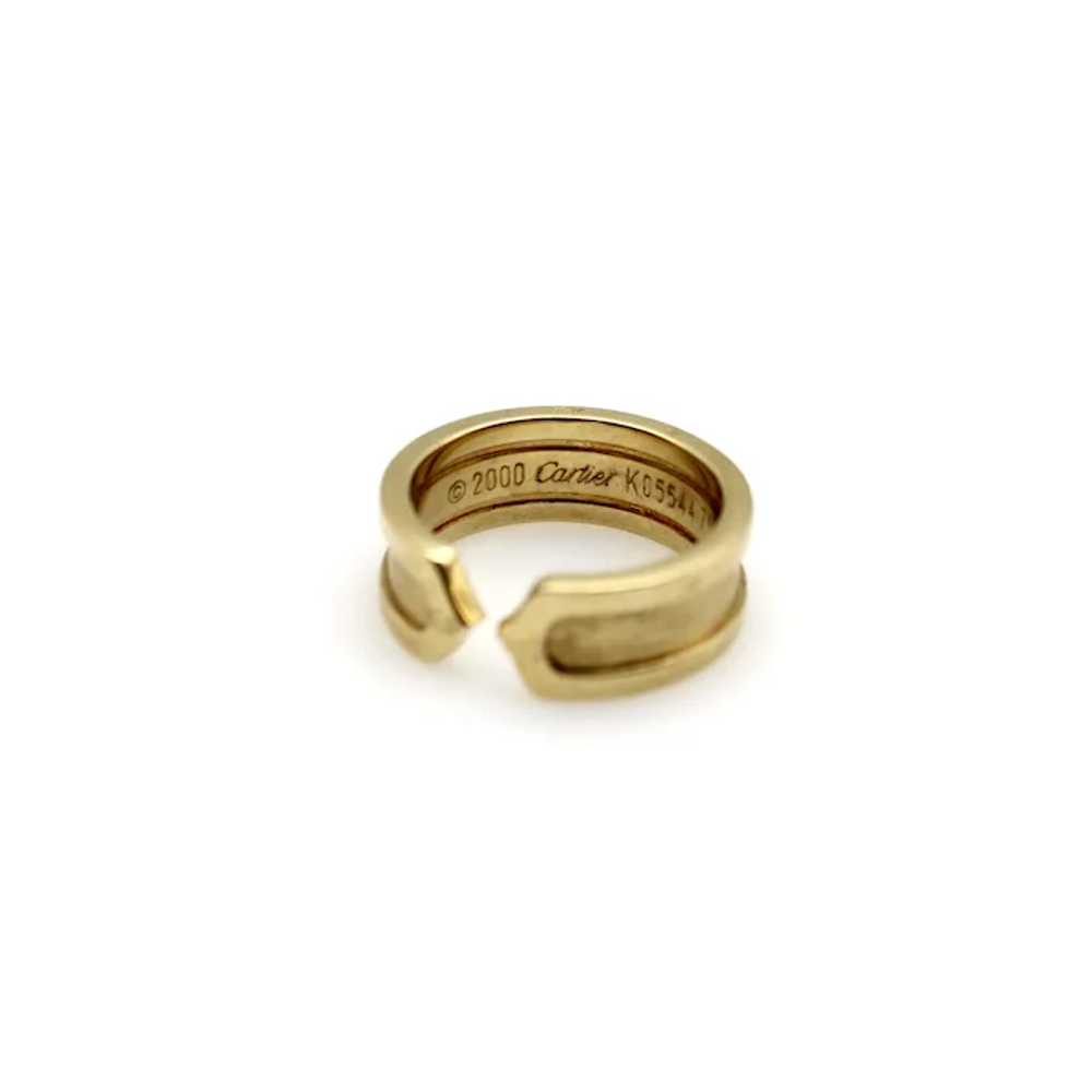 Vintage Cartier 18K Gold Double C Ring circa 2000 - image 3