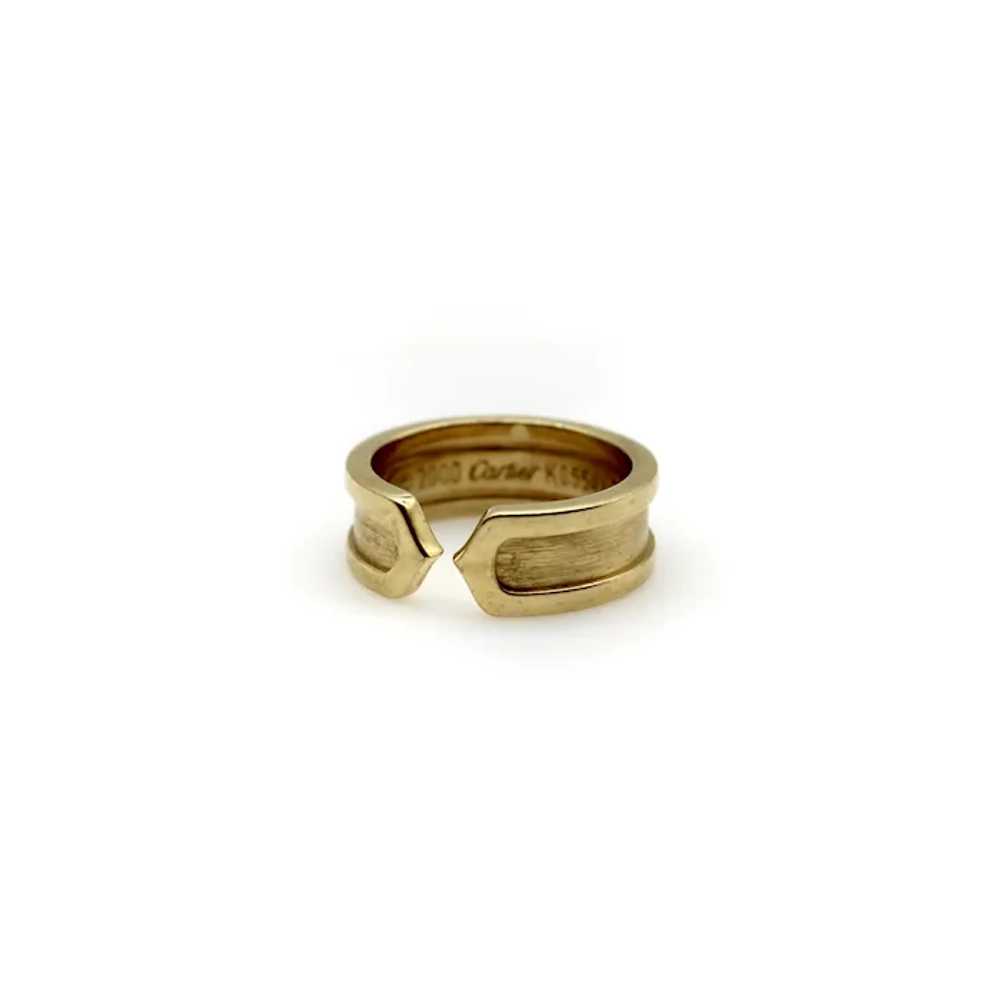 Vintage Cartier 18K Gold Double C Ring circa 2000 - image 5