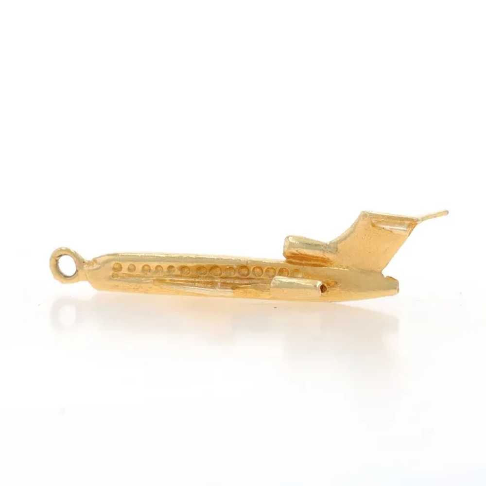 Yellow Gold Airplane Charm - 14k Travel Gift Pilo… - image 2
