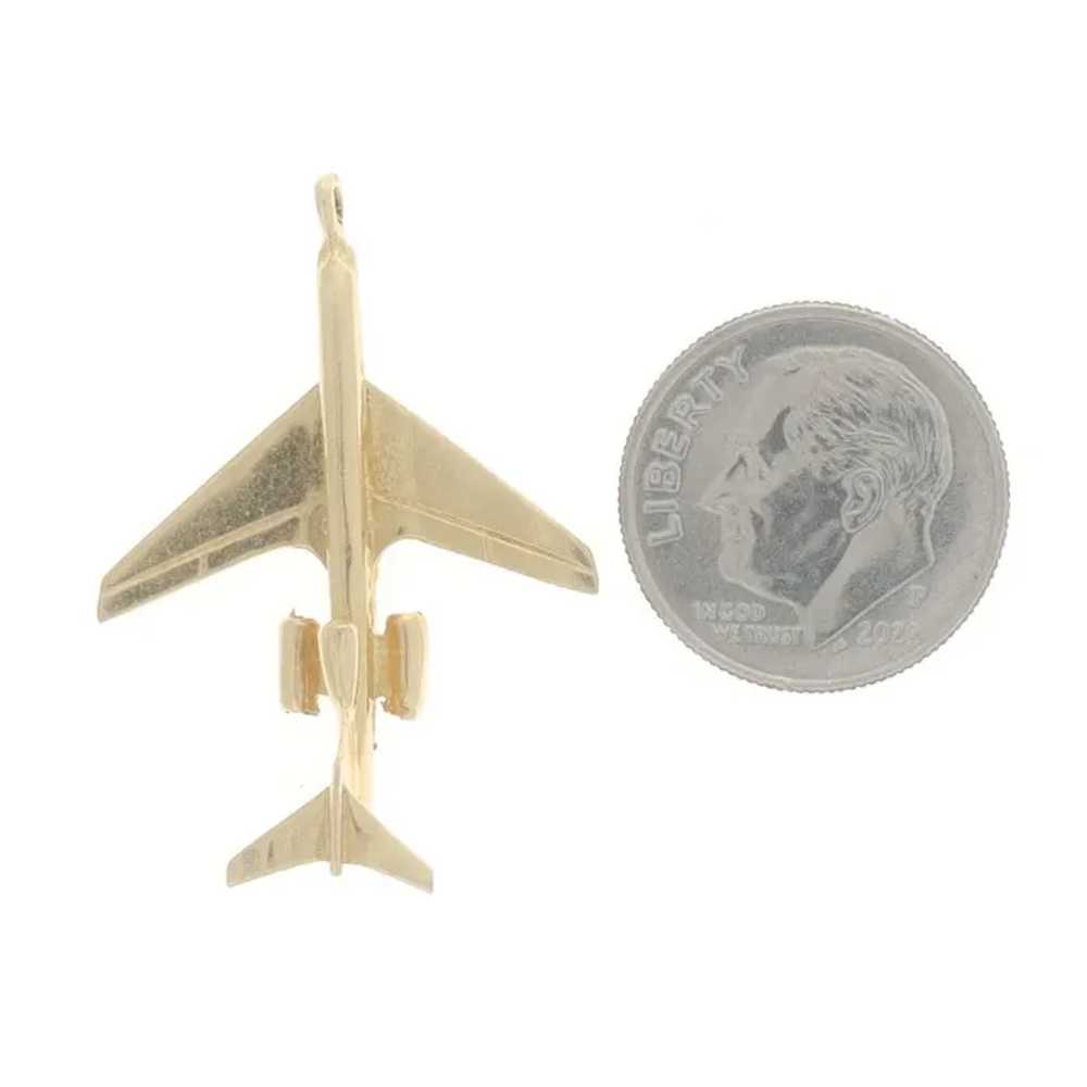 Yellow Gold Airplane Charm - 14k Travel Gift Pilo… - image 3