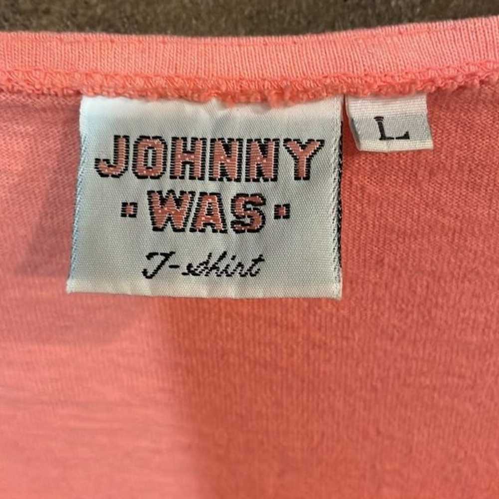 Johnny Was T-Shirt Coral Fish Applique Drop Waist… - image 2