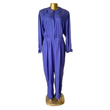 LIZ CLAIBORNE Womens Size 14 Vintage 80s Blue Sil… - image 1