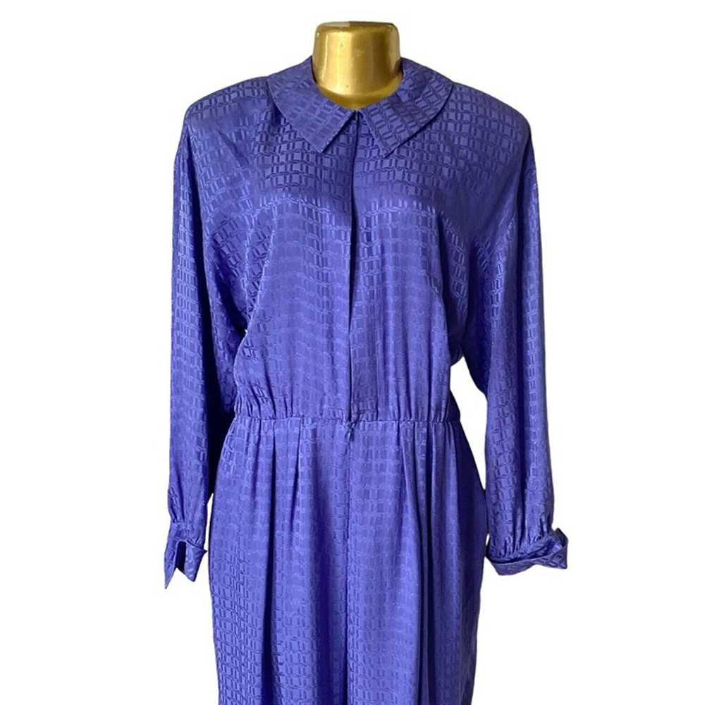 LIZ CLAIBORNE Womens Size 14 Vintage 80s Blue Sil… - image 5