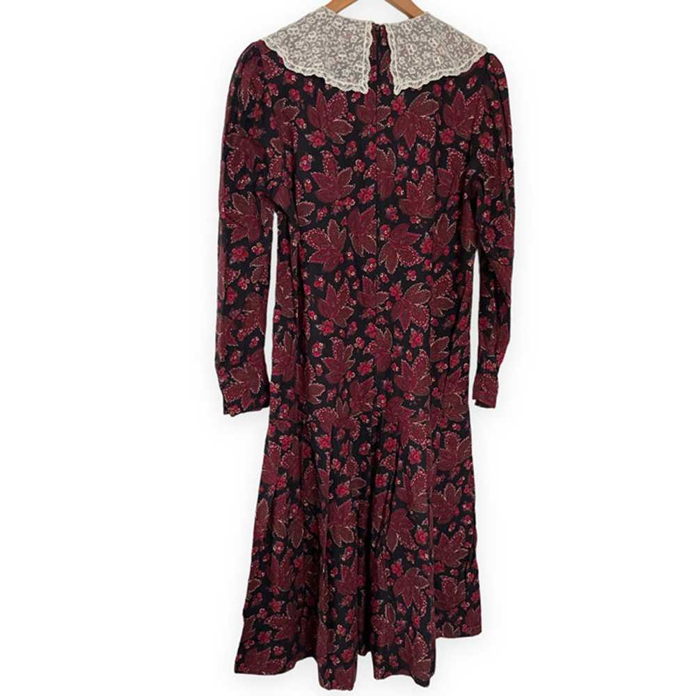 Vintage Laura Ashley Victorian Midi Dress 12 Red … - image 2