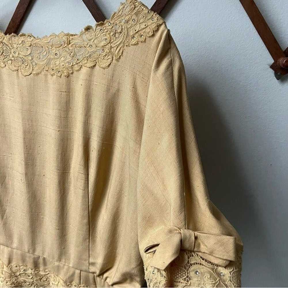 1940’s Fred A. Block Noil Silk Semi-Formal Dress - image 11