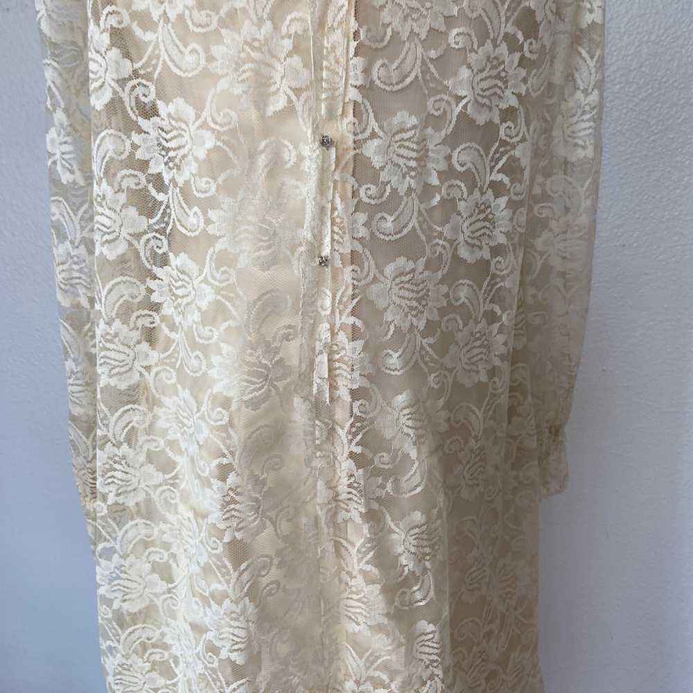 Vintage 60’s Emma Domb Long Sleeve Lace Off White… - image 10