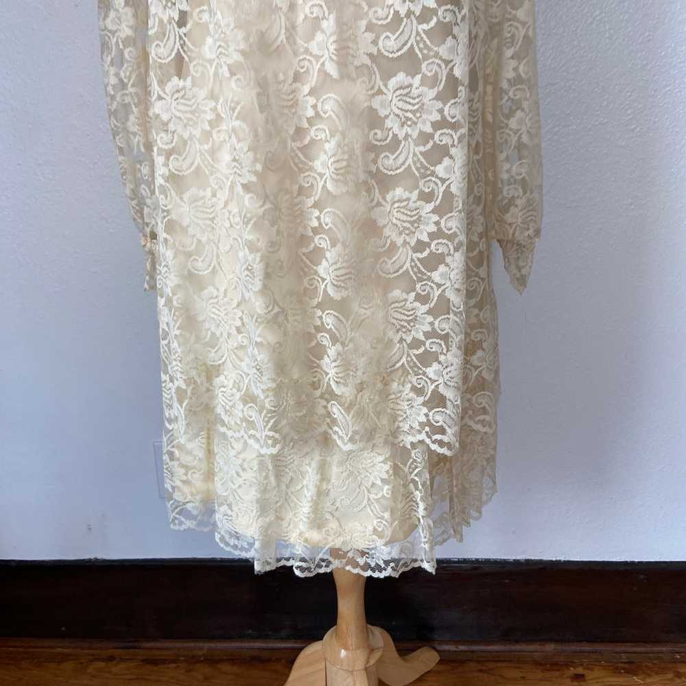 Vintage 60’s Emma Domb Long Sleeve Lace Off White… - image 12