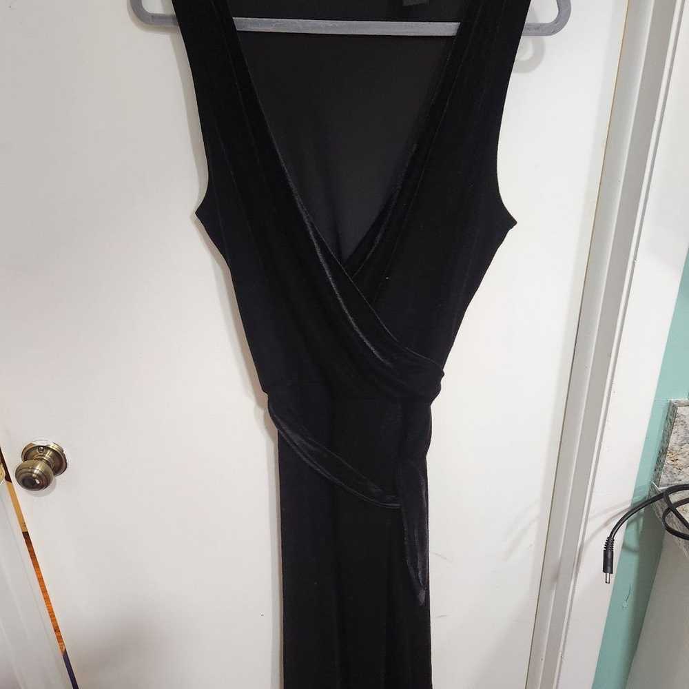 Vintage NY and Co brand velour dress black size XL - image 1