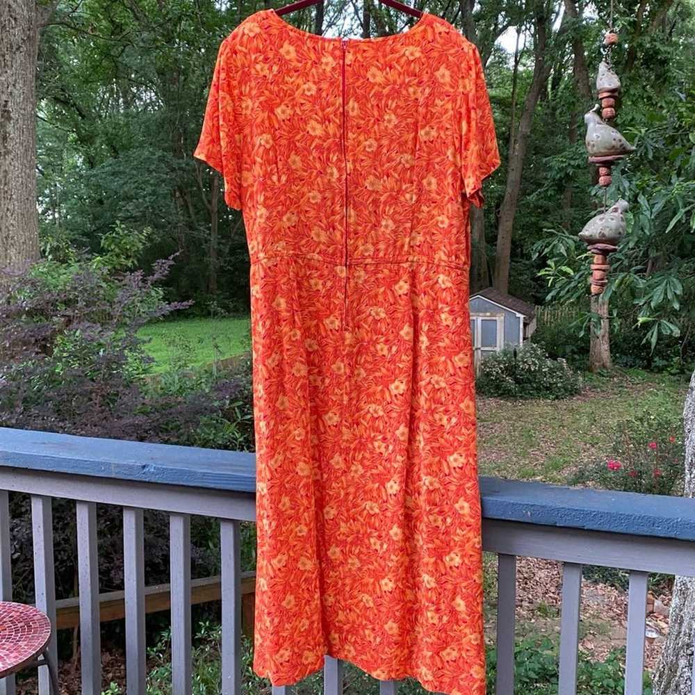 LANE BRYANT Midi Dress Plus Size 18 Orange and Re… - image 2