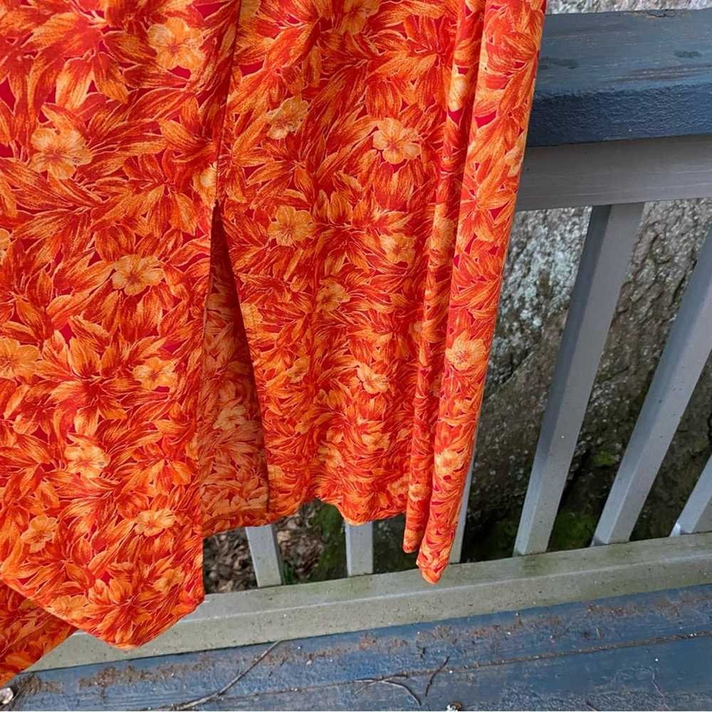 LANE BRYANT Midi Dress Plus Size 18 Orange and Re… - image 3