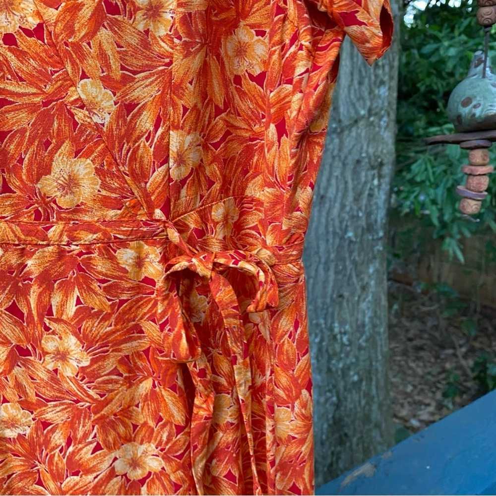 LANE BRYANT Midi Dress Plus Size 18 Orange and Re… - image 4