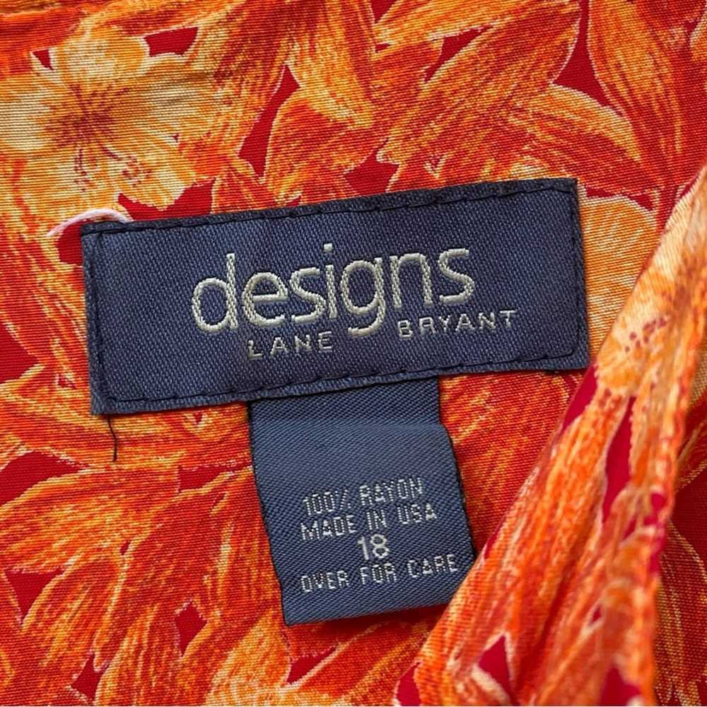 LANE BRYANT Midi Dress Plus Size 18 Orange and Re… - image 5
