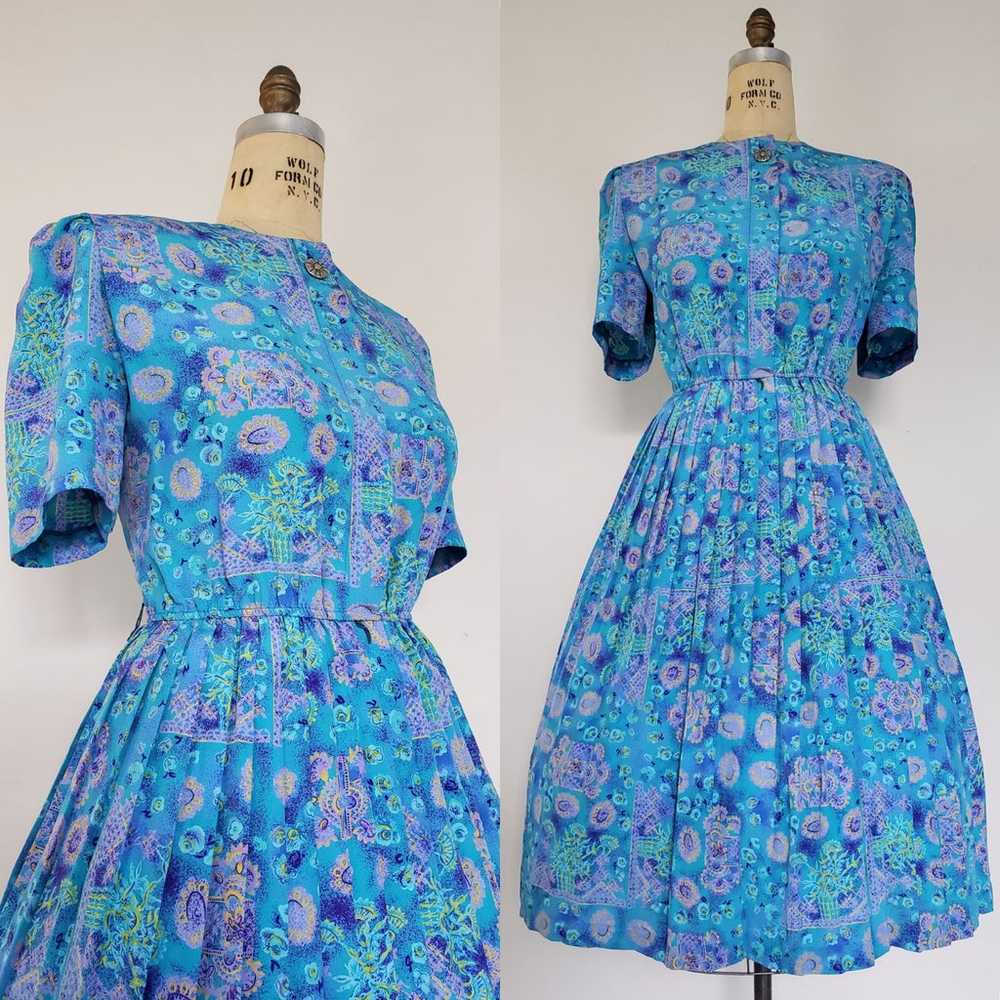 Vintage Blue Dress 1970's - image 1