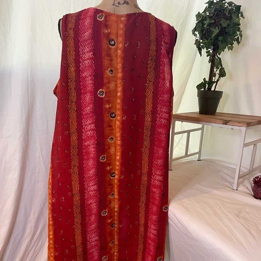 Vintage Indian Dress by Chandi slip on side butto… - image 7
