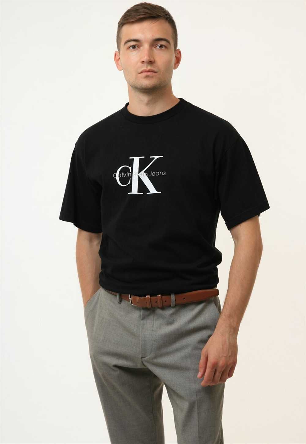 90s Oldschool Calvin Klein Graphic Print T-Shirt … - image 1