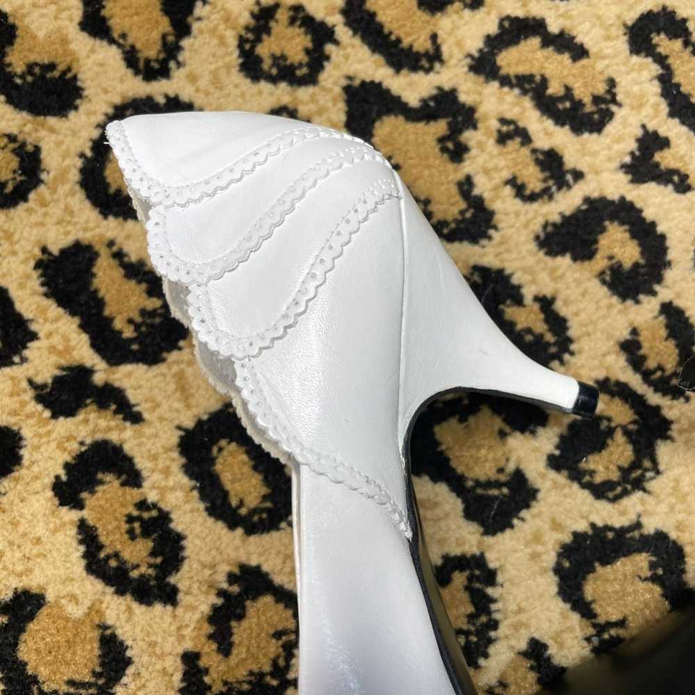 Vintage White Heels Leather stiletto brand new - image 6