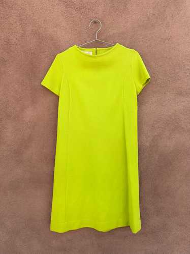 1960's Neon Green Wool Mod Dress by Catalina Calif