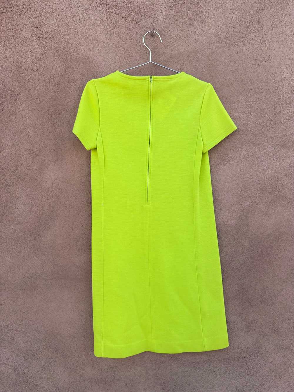 1960's Neon Green Wool Mod Dress by Catalina Cali… - image 4