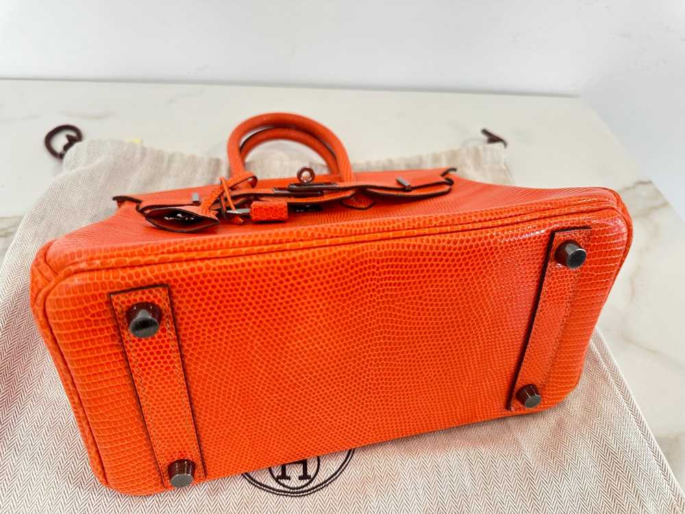 Hermes Hermes Birkin 25 in Orange Poppy Varanus N… - image 3