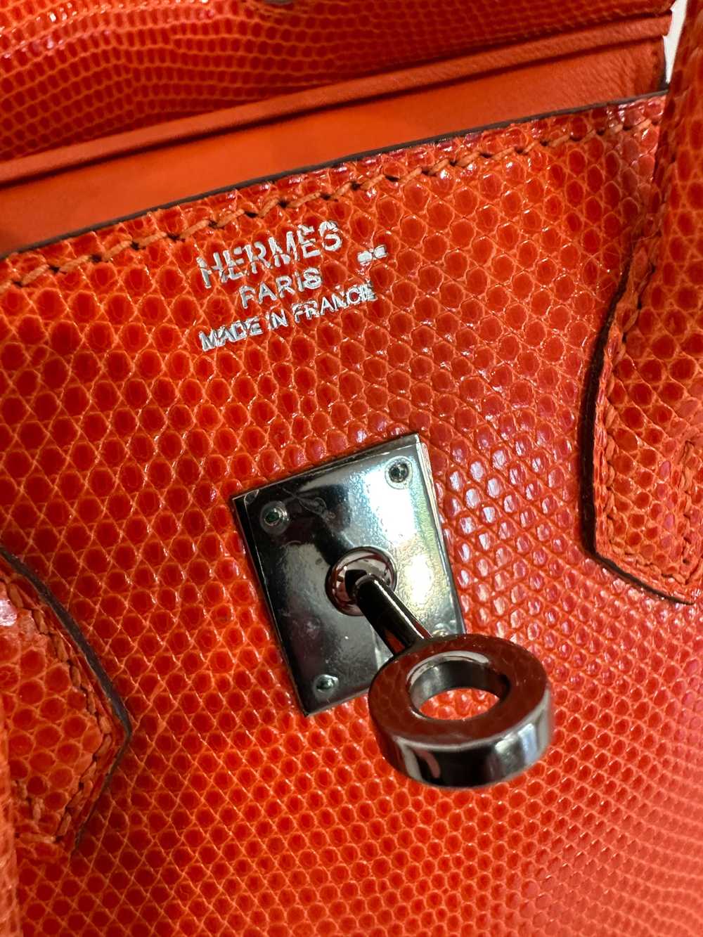 Hermes Hermes Birkin 25 in Orange Poppy Varanus N… - image 6