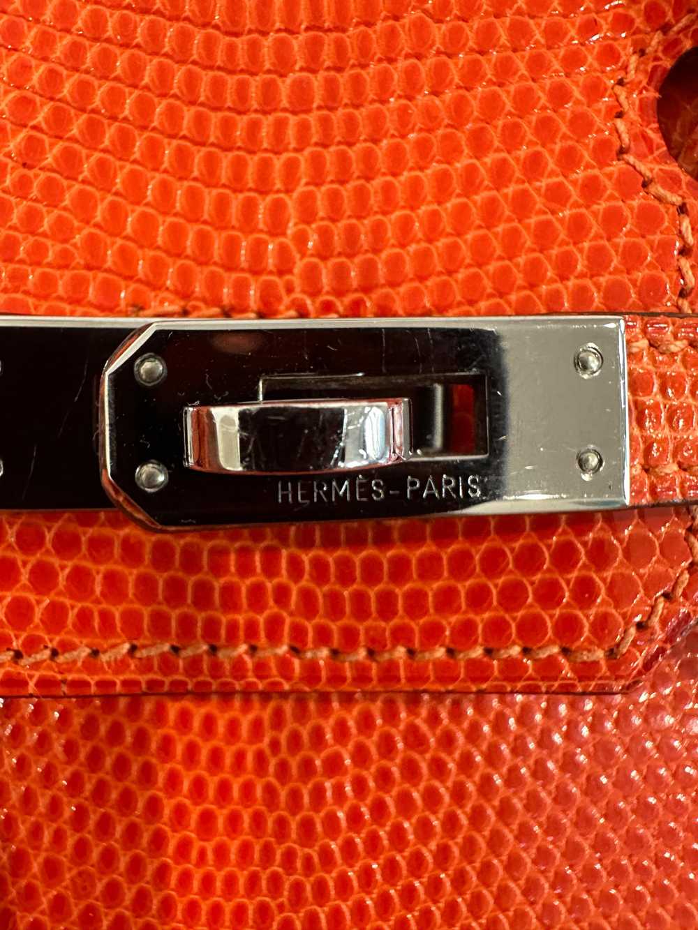 Hermes Hermes Birkin 25 in Orange Poppy Varanus N… - image 7