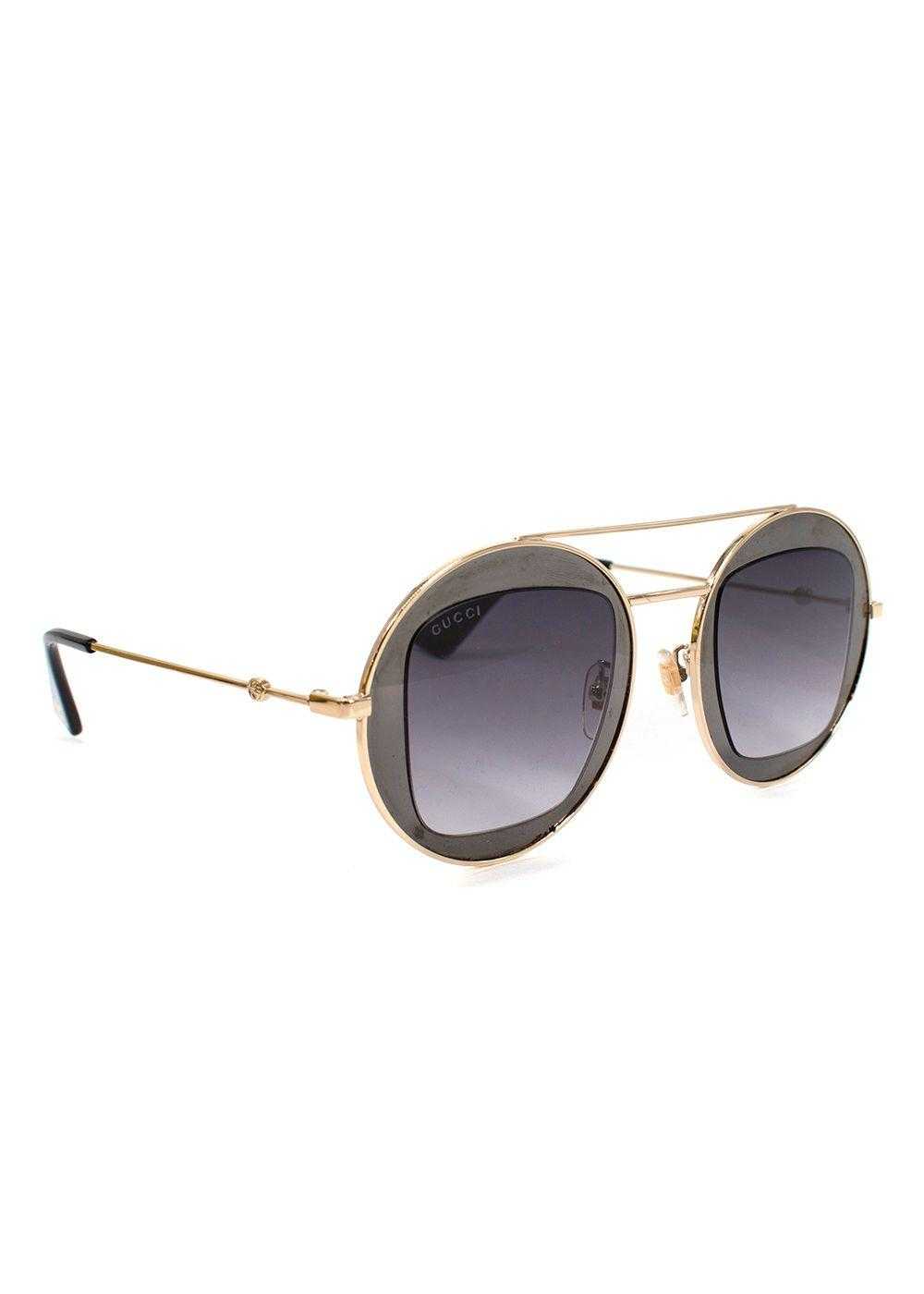 Managed by hewi Gucci Round Pale Gold Frame Sungl… - image 3