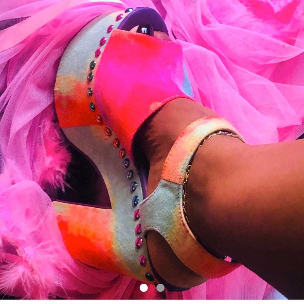 Vintage Pink Tie Dye Platforms - image 1