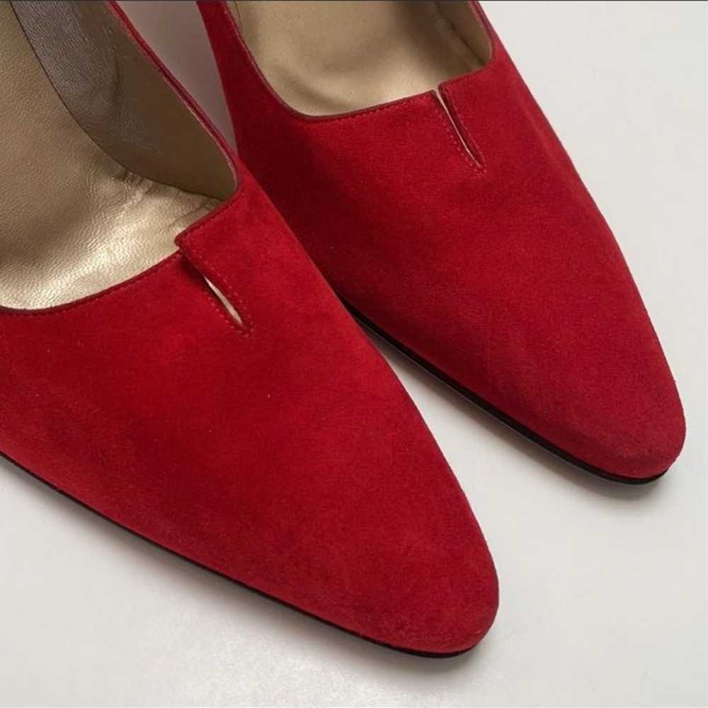 NEW Vintage St. John Red Suede Heels - image 3