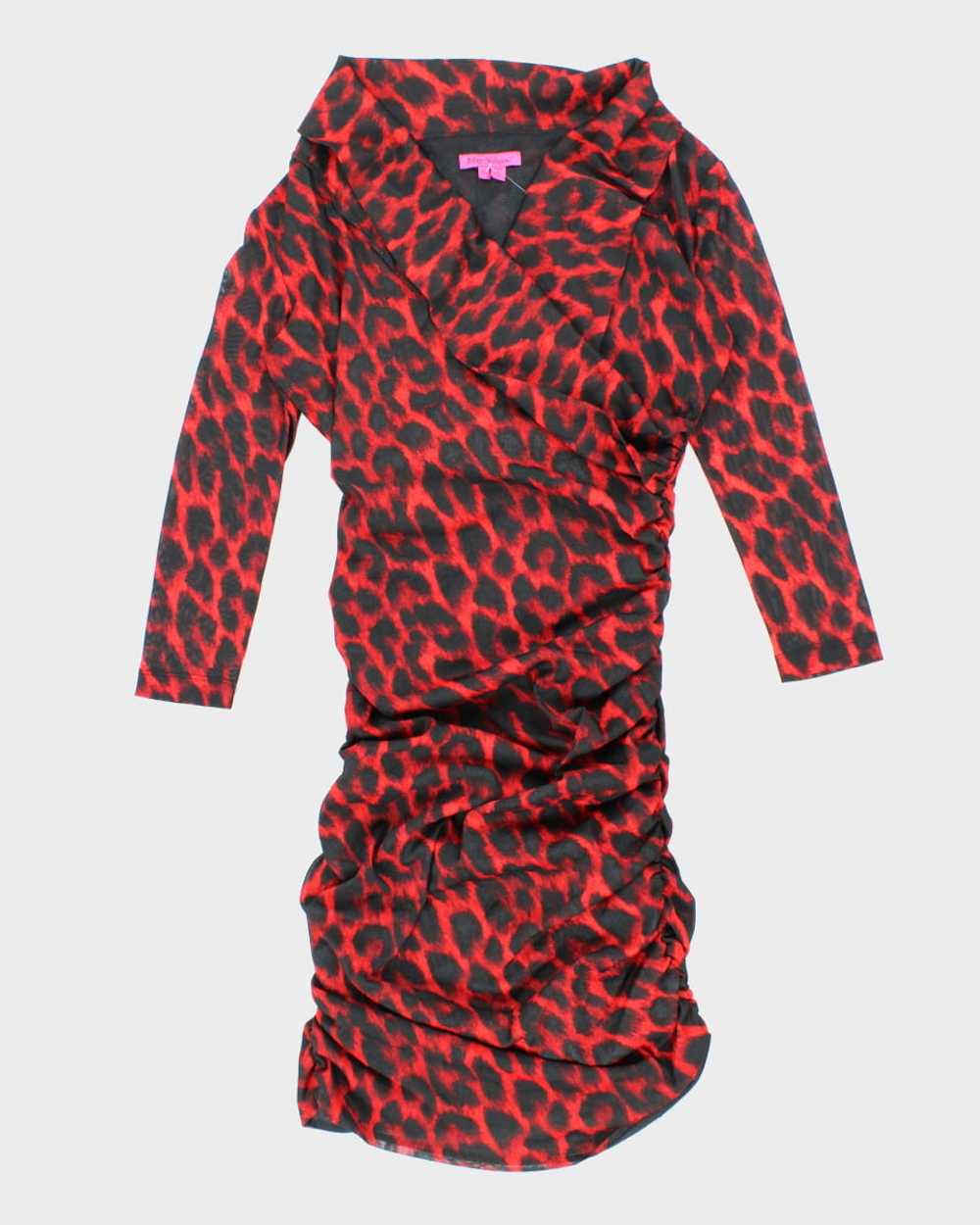 Betsey Johnson Red and Black Leopard Print Dress … - image 1