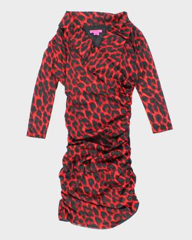Betsey Johnson Red and Black Leopard Print Dress … - image 1