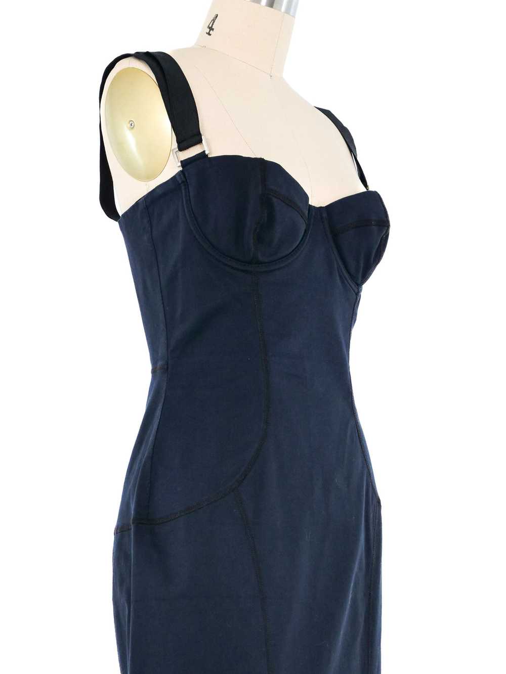 1990s Dolce And Gabbana Navy Bustier Dress - image 2