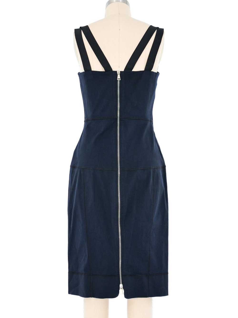 1990s Dolce And Gabbana Navy Bustier Dress - image 4