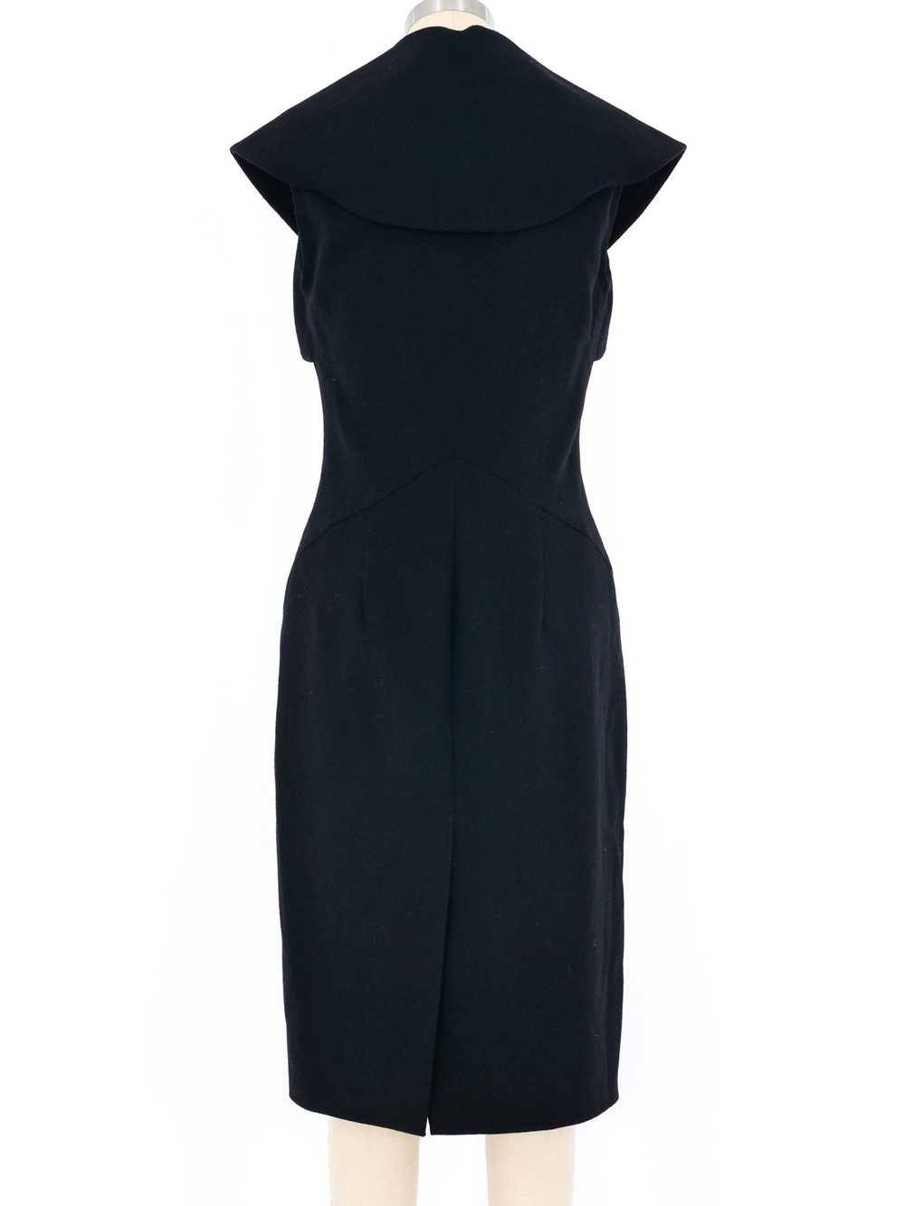 Alexander McQueen Wool Cape Collar Dress - image 4