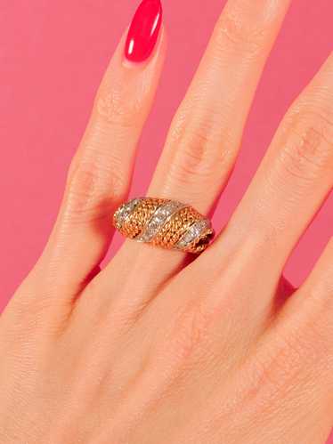 Diamond Accented Rope Style Dome Ring