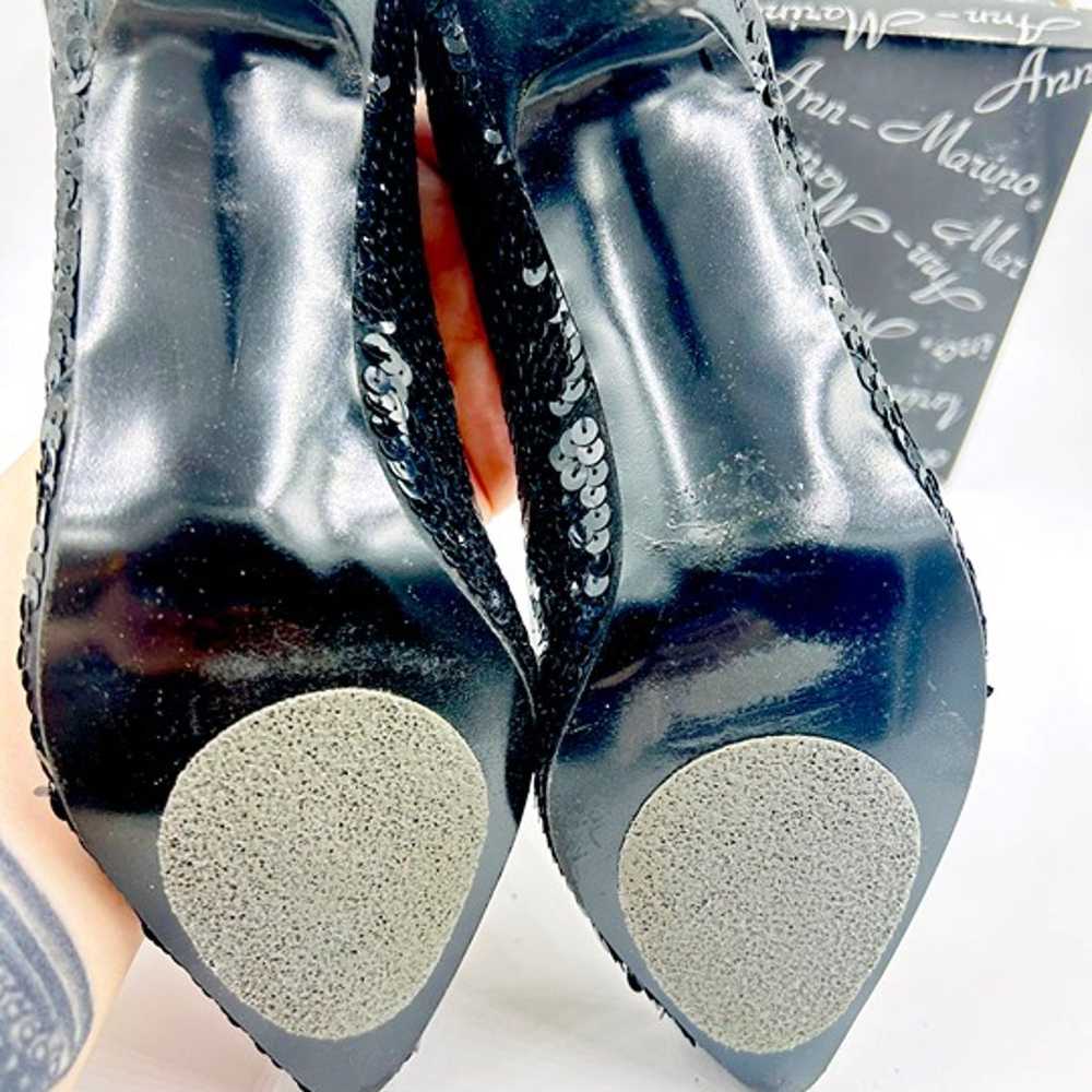 1980's Ann Marino Black Sequin Pumps - image 9