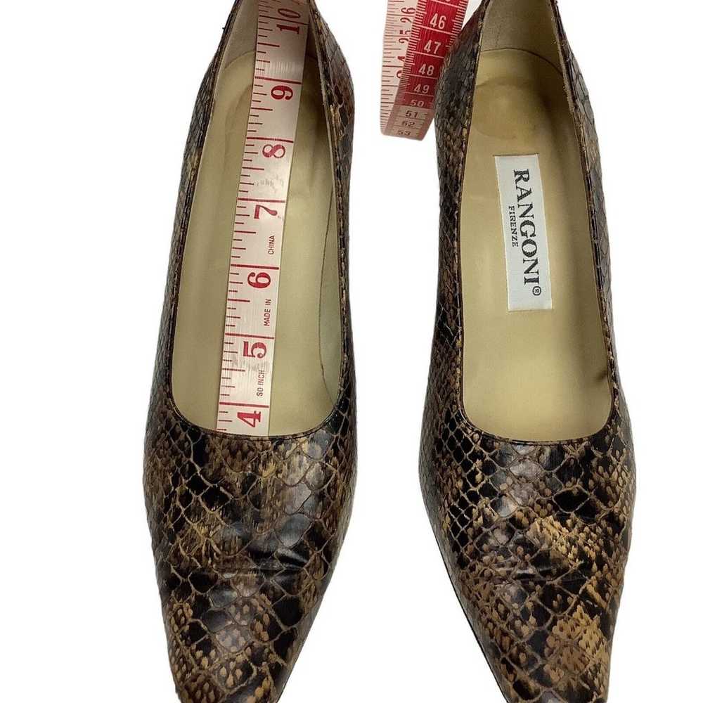 Rangoni Firenze Italy Women's 5.5 B Snake Print P… - image 10