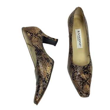 Rangoni Firenze Italy Women's 5.5 B Snake Print P… - image 1