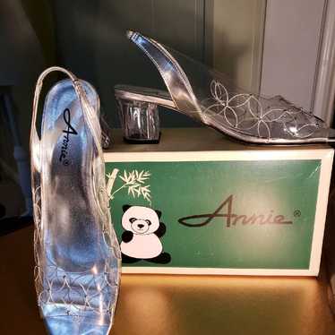 Vintage Clear Lucite Chunky Heels  ANNIE