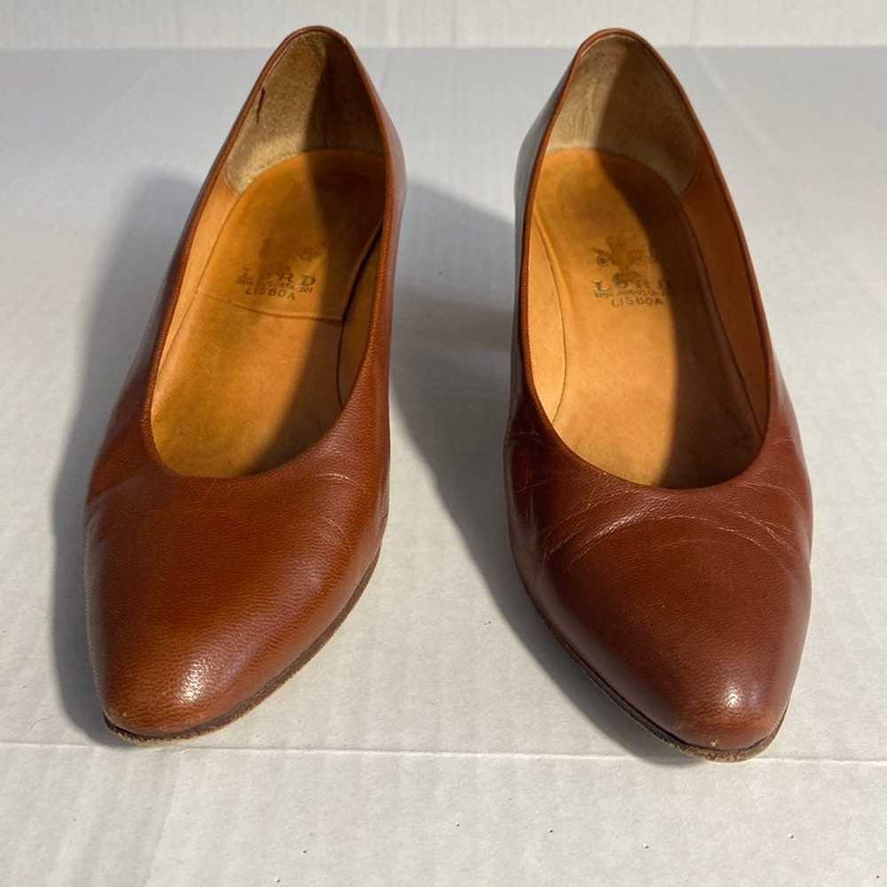 Brown Leather Kitten Heels - image 1