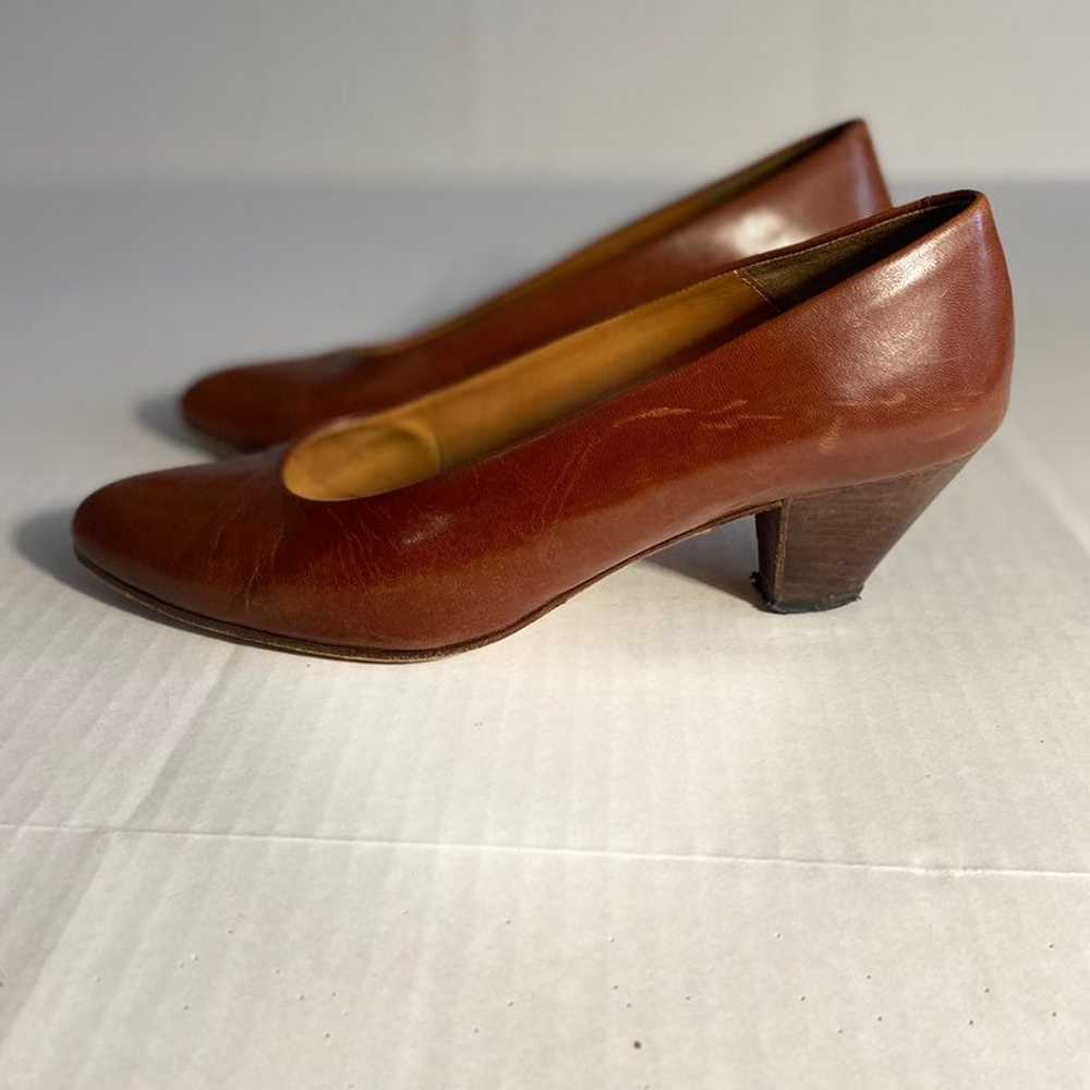 Brown Leather Kitten Heels - image 3
